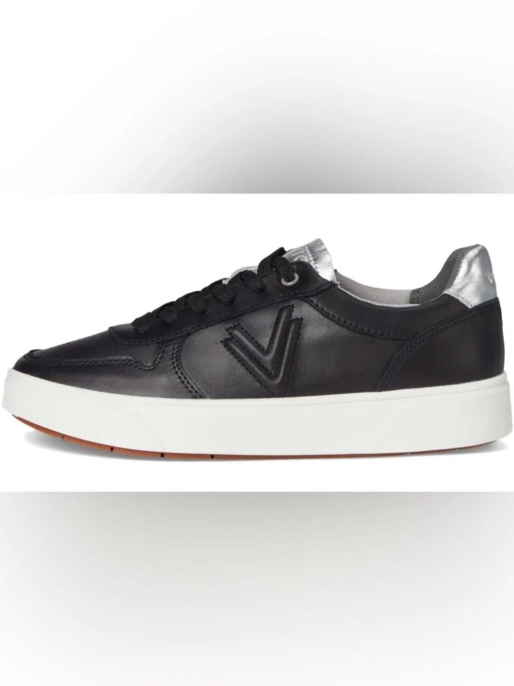 Women’s Vionic Kimmie Court Sneaker Black & Silver Leather 11W - Picture 8 of 16
